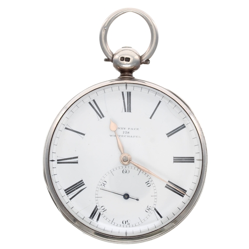 767 - William IV silver fusee lever pocket watch, London 1830, the movement signed Henry Pace, London, no.... 