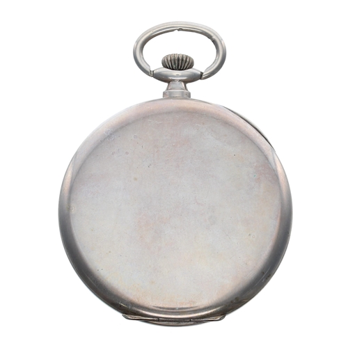 762 - Silver (0.800) lever dress pocket watch retailed by Turler, unsigned movement, hinged cuvette, silve... 