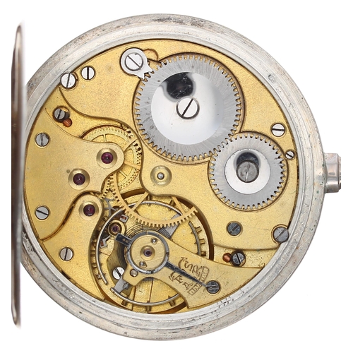 762 - Silver (0.800) lever dress pocket watch retailed by Turler, unsigned movement, hinged cuvette, silve... 