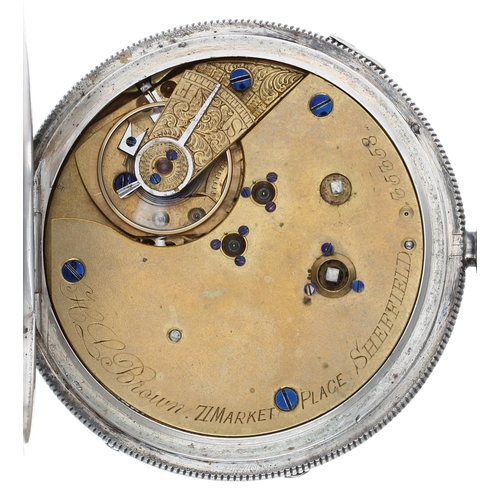 764 - Victorian silver centre seconds chronograph lever pocket watch, Chester 1883, the movement signed H.... 