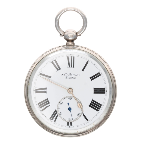 791 - J.W. Benson 'The ''Ludgate'' Watch' silver lever pocket watch, London 1889, the three quarter plate ... 