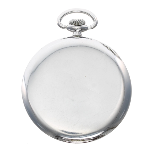 793 - Ralco chrome cased lever dress pocket watch, signed movement, signed black dial, 47mm... 