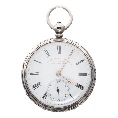 794 - Victorian silver fusee lever pocket watch, London 1878, the movement signed H.J. Norris, Coventry, n... 