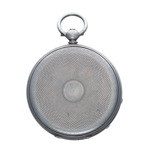 810 - Baume, Geveve white metal cylinder pocket watch, signed bar movement, no. 34172, hinged cuvette, sig... 