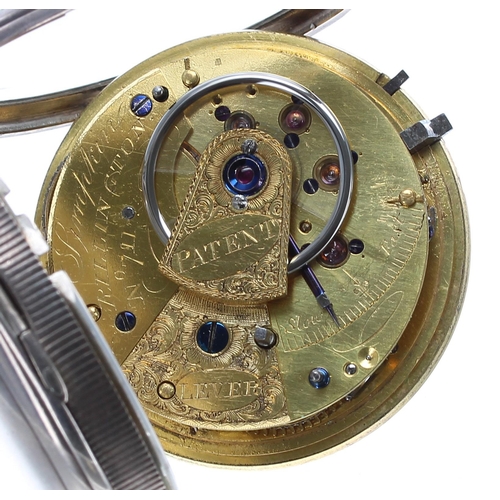 811 - George IV silver fusee lever pocket watch, Birmingham 1823, the movement signed Simpkin, Rillington,... 