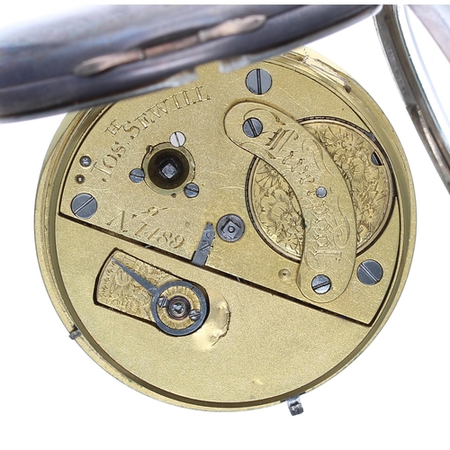 812 - Small Victorian silver fusee lever pocket watch, Chester 1840, the gilt three quarter plate movement... 