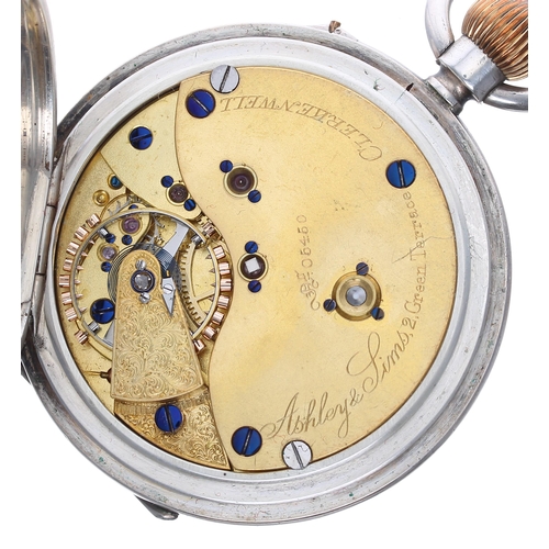 813 - Victorian silver lever half hunter pocket watch, London 1884, three quarter plate movement signed As... 