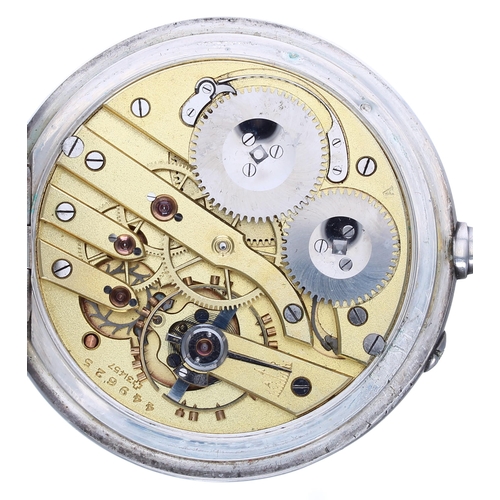 814 - French silver lever pocket watch, gilt bar movement, hinged cuvette signed H. Guilmet, Nantes, Roman... 