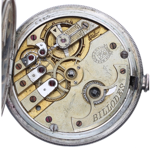 816 - Turkish Market silver (0.800) lever hunter pocket watch, the half plate movement signed and stamped ... 