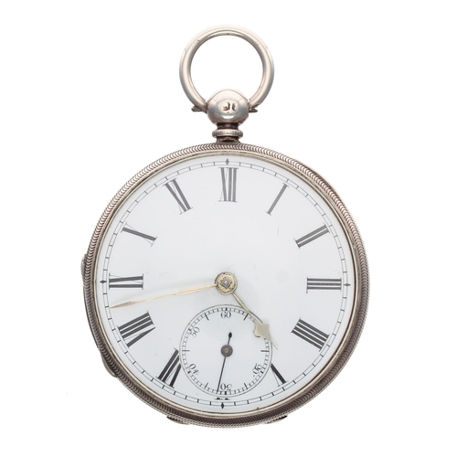 817 - Victorian silver fusee lever pocket watch, London 1857, the movement signed Barrow, London, no. 2296... 