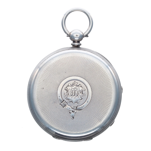 817 - Victorian silver fusee lever pocket watch, London 1857, the movement signed Barrow, London, no. 2296... 