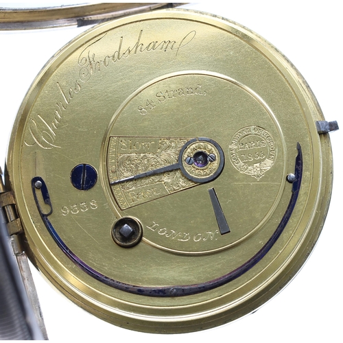 821 - Charles Frodsham silver fusee lever pocket watch, Chester 1887, the gilt movement signed Chas Frodsh... 