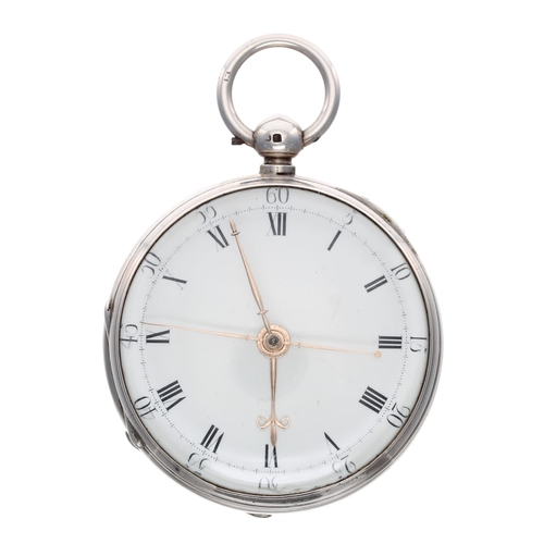 835 - Good silver cylinder centre seconds pocket watch, London 1899, the fusee movement signed Fras Periga... 