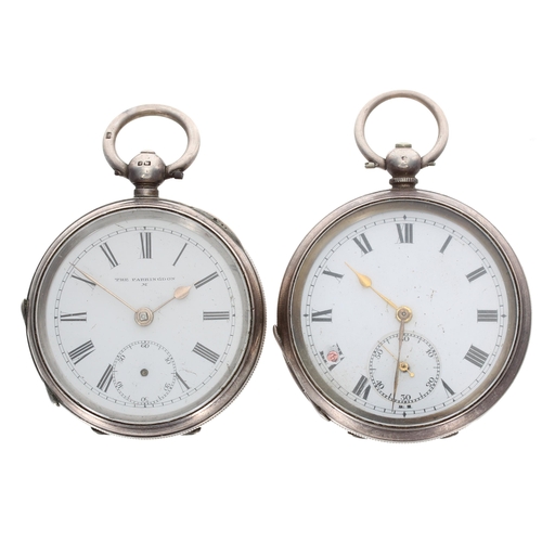 902 - Silver lever engine turned pocket watch, import hallmarks London 1859, unsigned movement and dial, 5... 