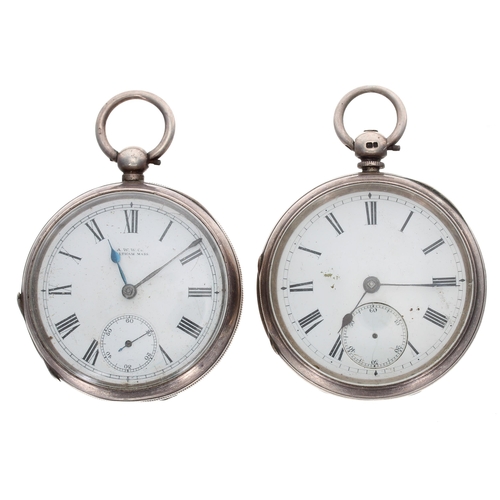 903 - American Waltham silver lever engine turned pocket watch, Birmingham 1893, signed movement and dial,... 