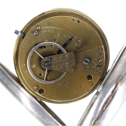 903 - American Waltham silver lever engine turned pocket watch, Birmingham 1893, signed movement and dial,... 