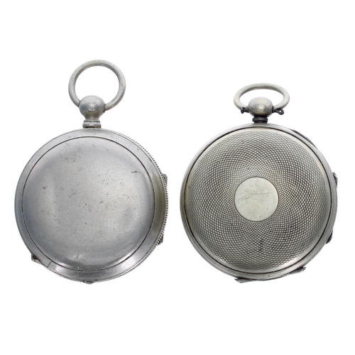 904 - Two nickel cased verge pocket watches, the fusee movements signed Pengelly, 7 High Str't Barnstable,... 