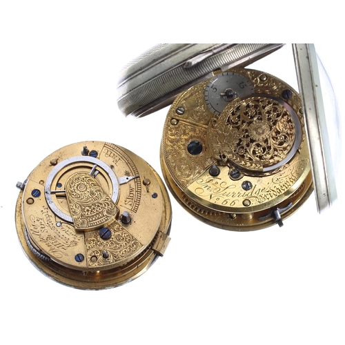 904 - Two nickel cased verge pocket watches, the fusee movements signed Pengelly, 7 High Str't Barnstable,... 