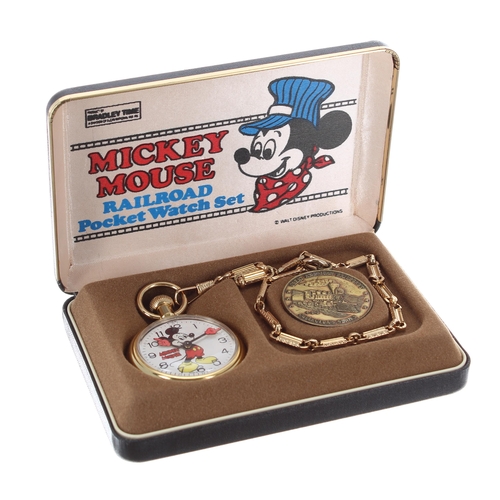 Mickey mouse clearance train pocket watch