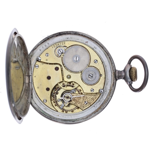 914 - Novelty silver (0.800) erotic automaton pocket watch, lever movement no. 1234722, inscribed hinged c... 