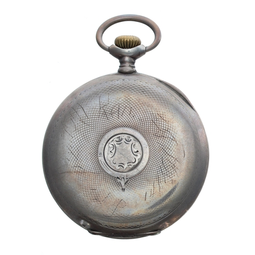 914 - Novelty silver (0.800) erotic automaton pocket watch, lever movement no. 1234722, inscribed hinged c... 