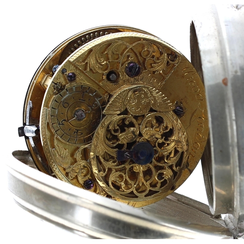 919 - French gilt metal and enamel verge pocket watch, the fusee movement signed Mandion A Paris, no. 1789... 