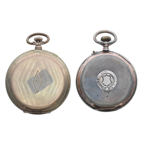 924 - Gold plated lever pocket watch, gilt frosted movement stamped '211', no. 084613, hinged cuvette, Ara... 