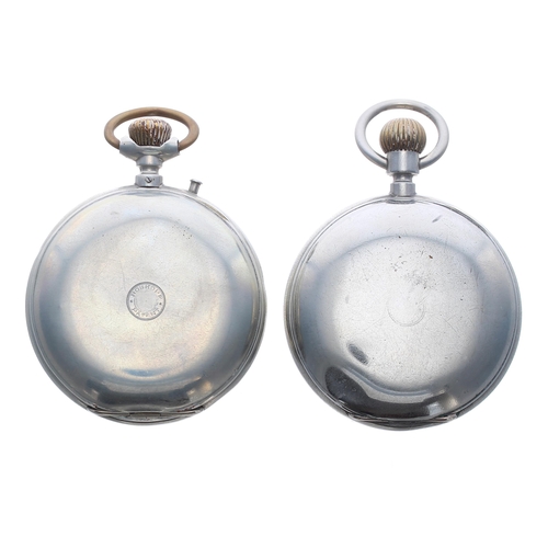 926 - Two Roskopf Patent nickel cased lever pocket watches, 57mm (2)