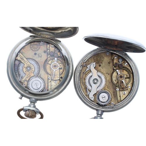 926 - Two Roskopf Patent nickel cased lever pocket watches, 57mm (2)