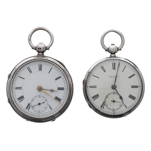 948 - Silver lever pocket watch, Birmingham 1884, the movement signed Mole & Lane, Liverpool, no. 7868... 