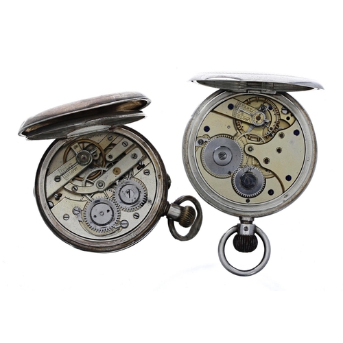 952 - Silver (0.935) lever half hunter engine turned pocket watch, cuvette with J.W. Benson inscription, J... 