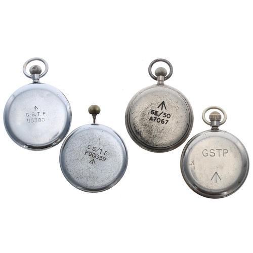 992 - Three WWII British Military Army issue nickel cased lever pocket watches for repair; together with a... 