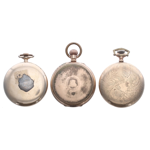 994 - Majestic Watch Co. gold filled lever pocket watch for repair, 51mm; together with a Lancashire Watch... 