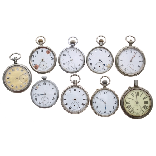 976 - Nine nickel/chrome cased pocket watches for repair