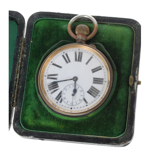 977 - Doxa nickel cased lever Goliath pocket watch for repair, signed movement, Roman numeral dial, 66mm; ... 