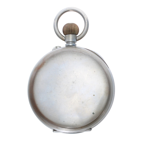 977 - Doxa nickel cased lever Goliath pocket watch for repair, signed movement, Roman numeral dial, 66mm; ... 