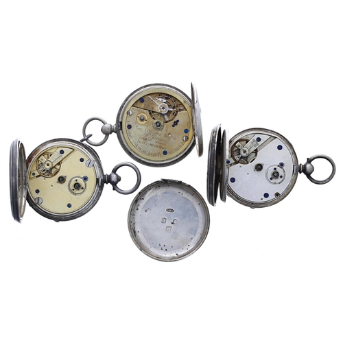 985 - J.W. Benson 'The Ludgate Watch' silver lever pocket watch for repair, 50mm (case at fault); together... 