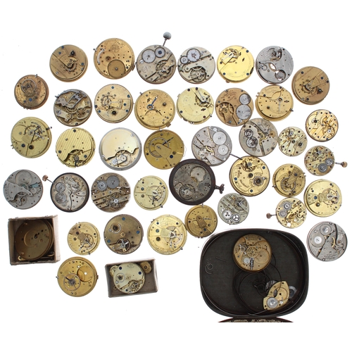 1005 - Quantity of assorted lever, fusee lever and cylinder pocket and fob watch movements principally for ... 