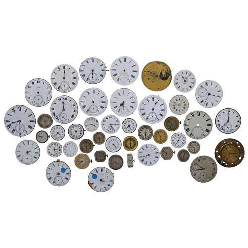 1007 - Quantity of assorted pocket and fob watch movements to include American Waltham, Buren Imperial, cyl... 