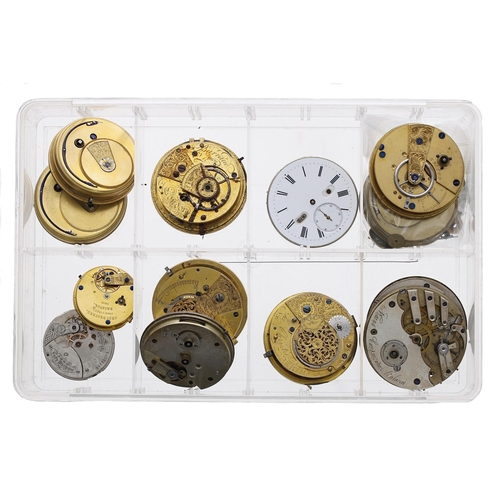 1009 - Continental lever pocket watch movement, the Roman numeral dial with day/date apertures; together wi... 