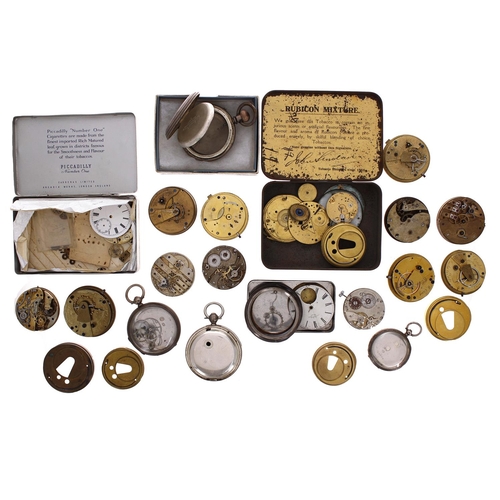 1017 - Quantity of assorted pocket watch movements for repair to include makers American Waltham, John Myer... 