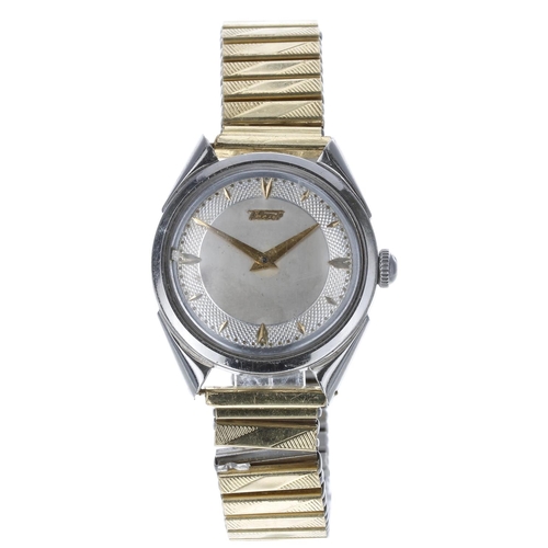 194 - Tissot stainless steel gentleman's wristwatch, circular silvered dial, gold plated and stainless ste... 