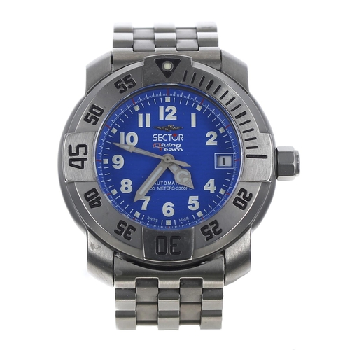 195 - Sector No limits Diving Team 1000 meters-3300ft automatic titanium Diver's wristwatch, blue dial, ro... 