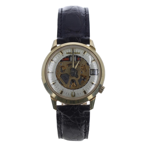 229 - Bulova Accutron 14ct gentleman's wristwatch, case no. J114xxx, circa 1971, skeletonised dial with si... 