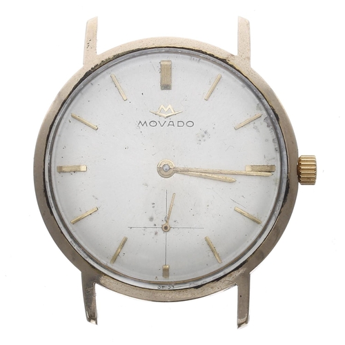 247 - Movado 9ct gentleman's wristwatch, import hallmarks London 1967, circular silvered dial with applied... 