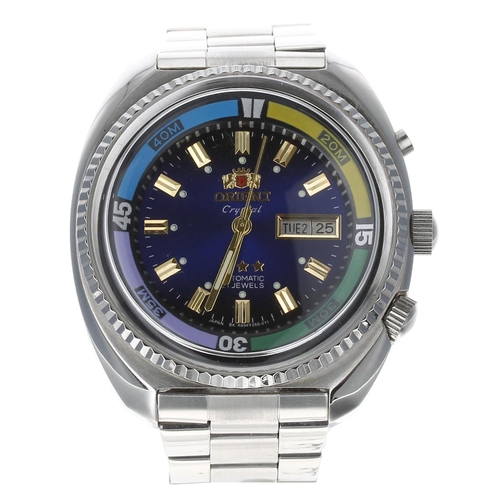 261 - Orient Crystal automatic stainless steel diver's wristwatch, case no. 4696xxxA-7A, blue dial, intern... 