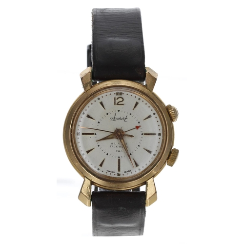 267 - Accurist Alarm gold plated and stainless steel gentleman's wristwatch, circular silvered dial with g... 