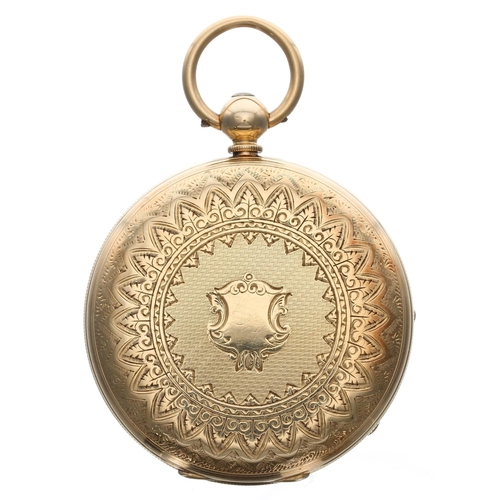 694 - Victorian 18ct fusee lever pocket watch, London 1873, the movement signed Wm Merson, , Huntly, no. 3... 