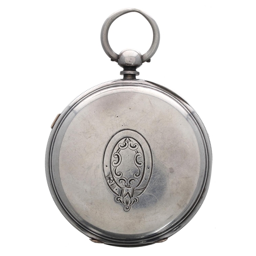 757 - Victorian silver Centre Seconds Chronograph lever pocket watch, Chester 1884, unsigned movement, no.... 