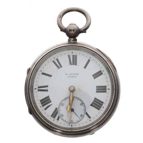 771 - Victorian silver fusee lever pocket watch, Chester 1900, the movement signed BY H. Stone, Leeds, no.... 